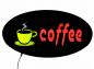 Preview: LED-Schild coffee (rot, gelb, weiss) (rund)
