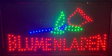 LED-Schild Blumenladen (rot, gruen, blau)