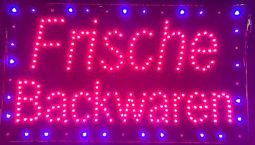 LED-Schild Frische Backwaren (rot, blau)