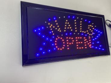 LED-Schild NAILS OPEN  (rot, gelb, blau)