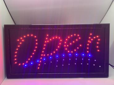 LED  SCHILD OPEN (Rot,Blau)