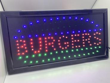 LED SCHILD BURGERS(blau rot grün)
