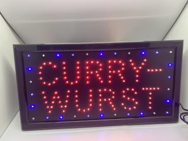 LED SCHILD CURRYWURST (rot, blau)