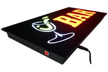 LED Schild BAR rot gelb weiß