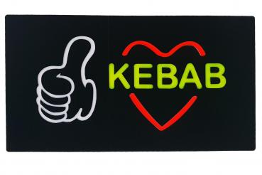 LED-Schild KEBAB (gelb, rot, weiß)