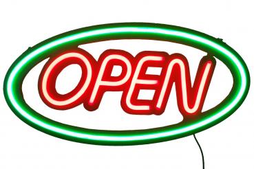 LED-Schild OPEN im Neon Design (rot, grün)