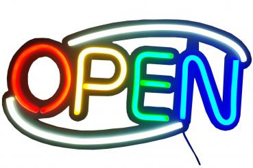 LED-Schild OPEN im Neon Design (rot, gelb, grün, blau, weiß)