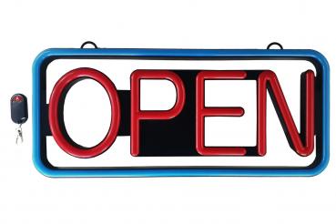 LED-Schild OPEN Neon Optik Fernbedienung
