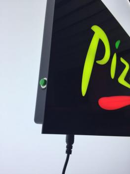 LED Schild PIZZA gelb rot grün