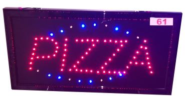 LED-Schild PIZZA (rot, blau)