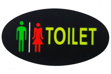 LED-Schild TOILET (grün, rot, gelb)