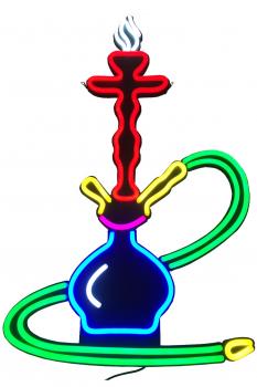 LED-Schild shisha Lounge (rot, blau, grün, weiß)