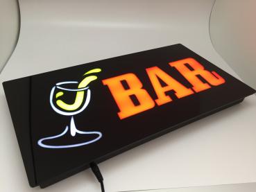 LED Schild BAR rot gelb weiß