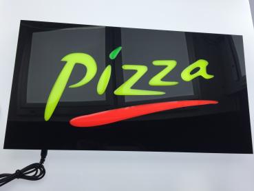 LED Schild PIZZA gelb rot grün
