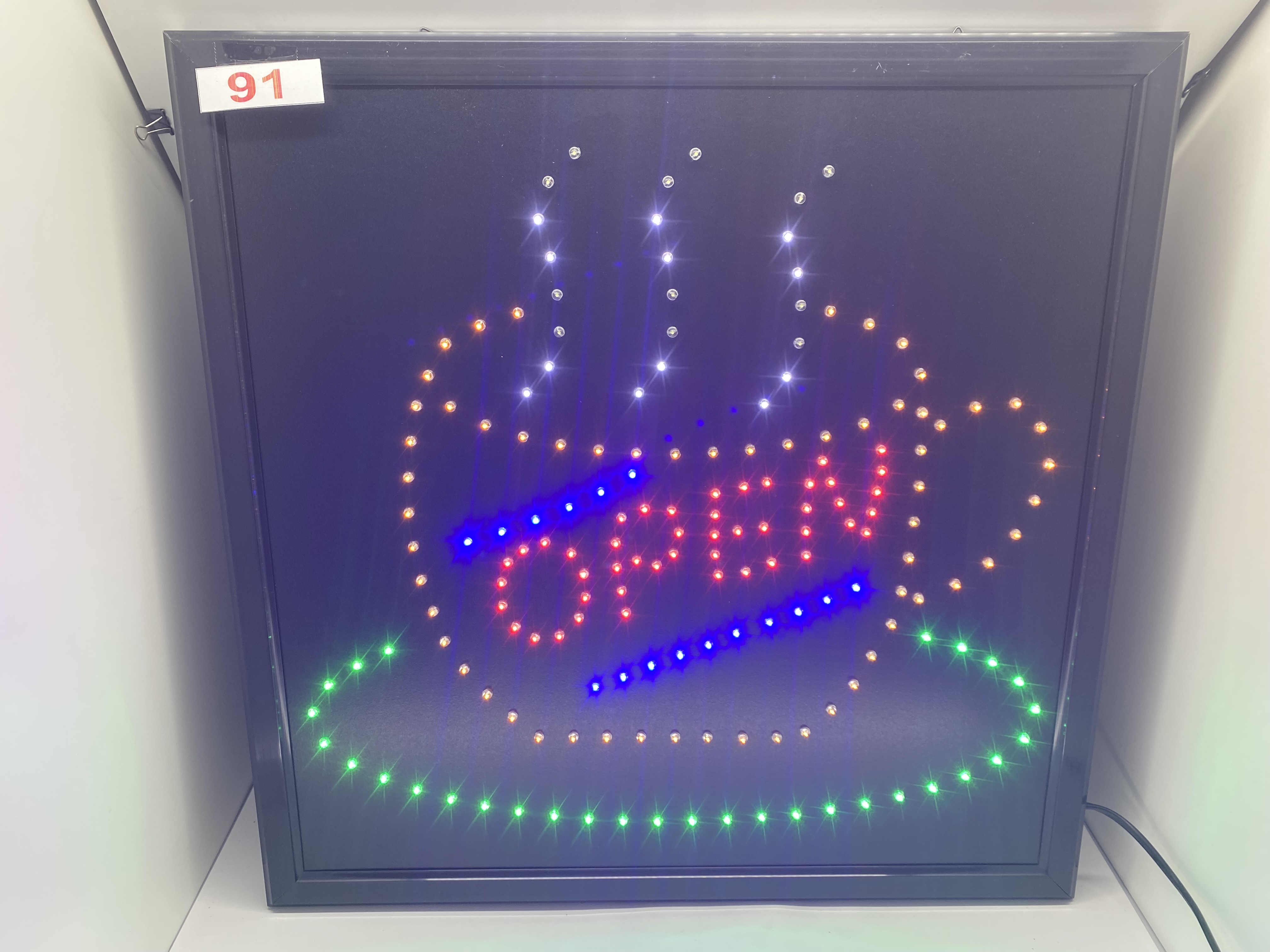  LED-Schild KIOSK (rot, gelb, blau, weiß, grün)