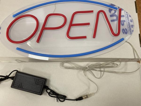 LED NEON OPEN SCHILDER (Blau,Rot)