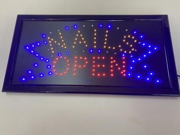 LED-Schild NAILS OPEN  (rot, gelb, blau)
