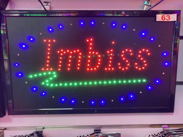 LED-Schild IMBISS (rot, blau, grün)