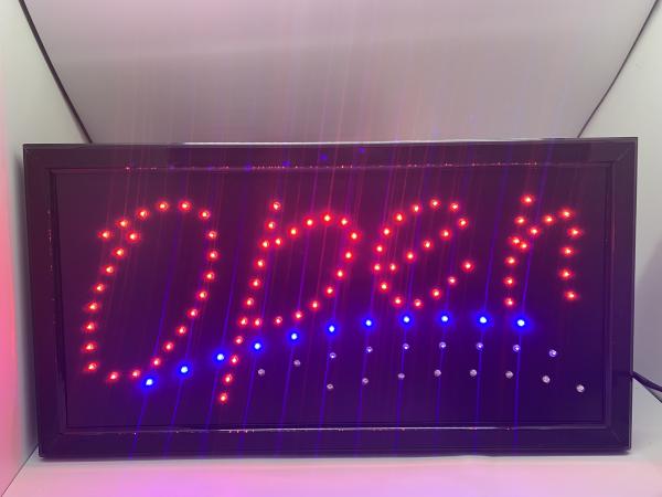 LED  SCHILD OPEN (Rot,Blau)