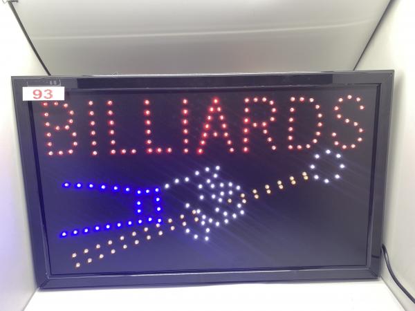 LED SCHILD BILLIARDS  (rot blau weiss gelb)