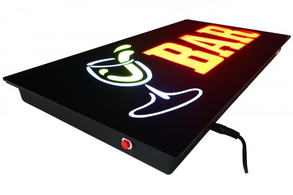 LED Schild BAR rot gelb weiß