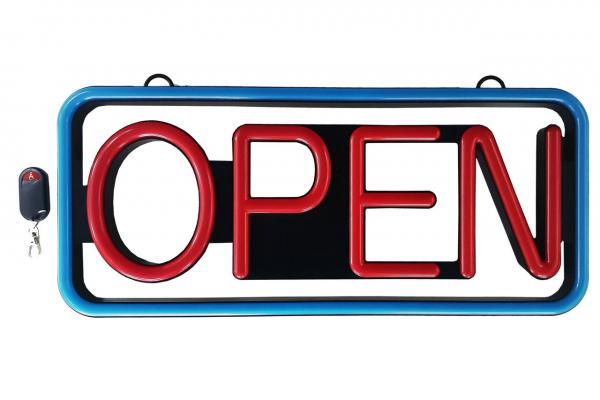 LED-Schild OPEN Neon Optik Fernbedienung