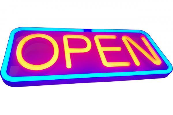 LED-Schild OPEN Neon Optik Fernbedienung