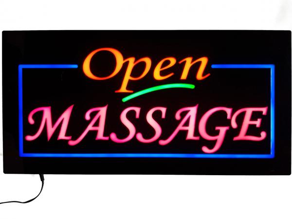 LED-Schild Open MASSAGE