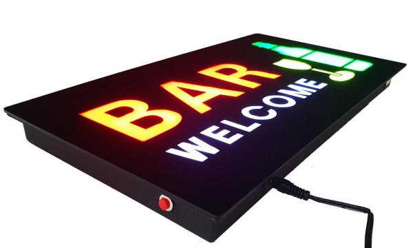 LED-Schild BAR WELCOME (rot, gelb, grün, weiß)