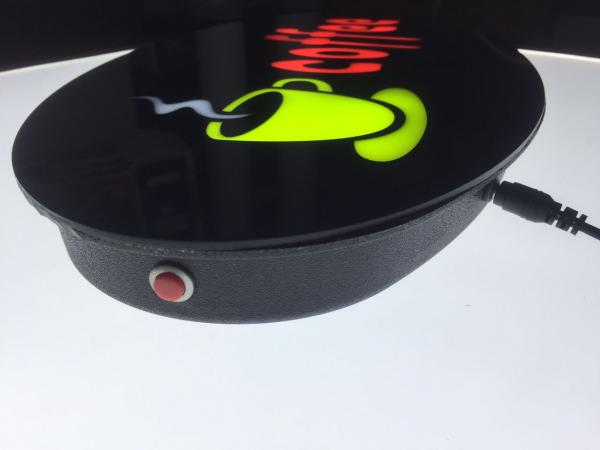 LED-Schild coffee (rot, gelb, weiss) (rund)